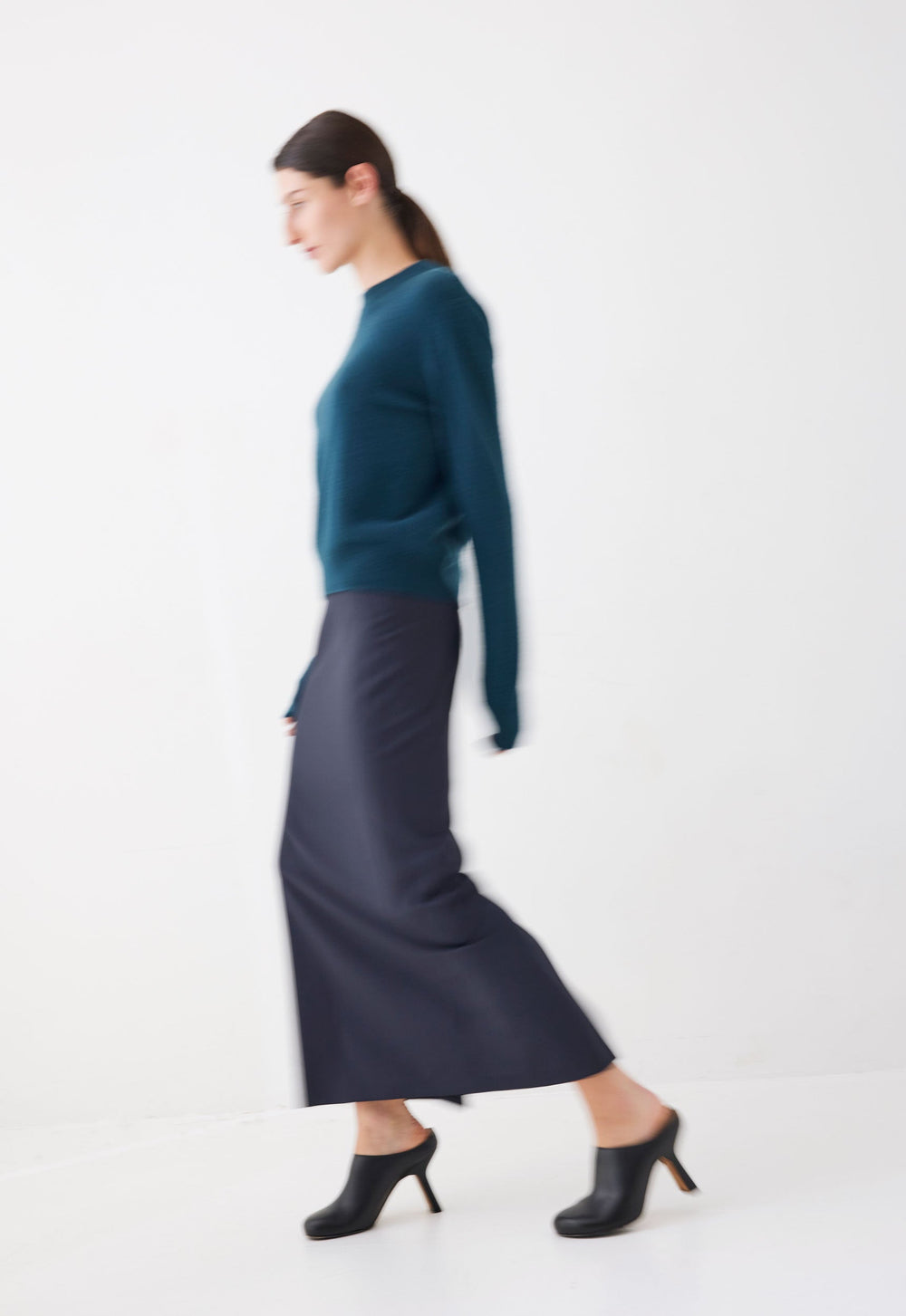 Jac+Jack Pave Wool Midi Skirt - Bavaria Green